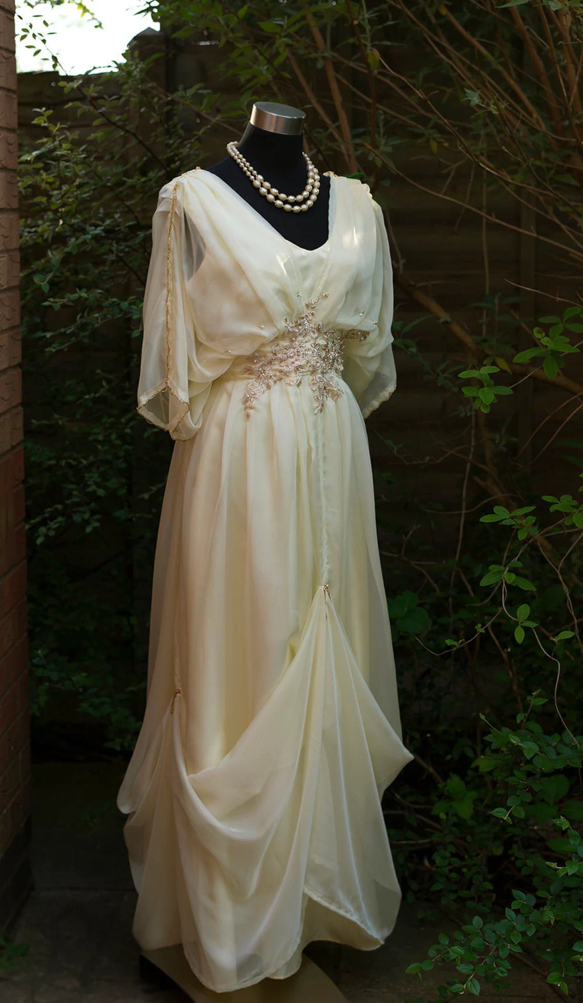 Cream Edwardian Wedding Dress Downton Abbey Wedding Yellow Mother Of Bride Dress