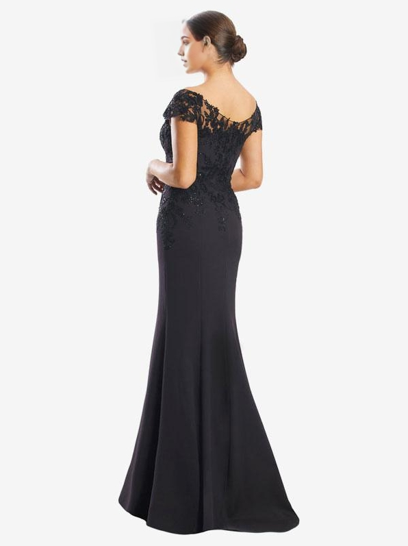 V-Neck Short Sleeves Mermaid Mother of the Bride Dresse Lace Guest Dresses For Wedding