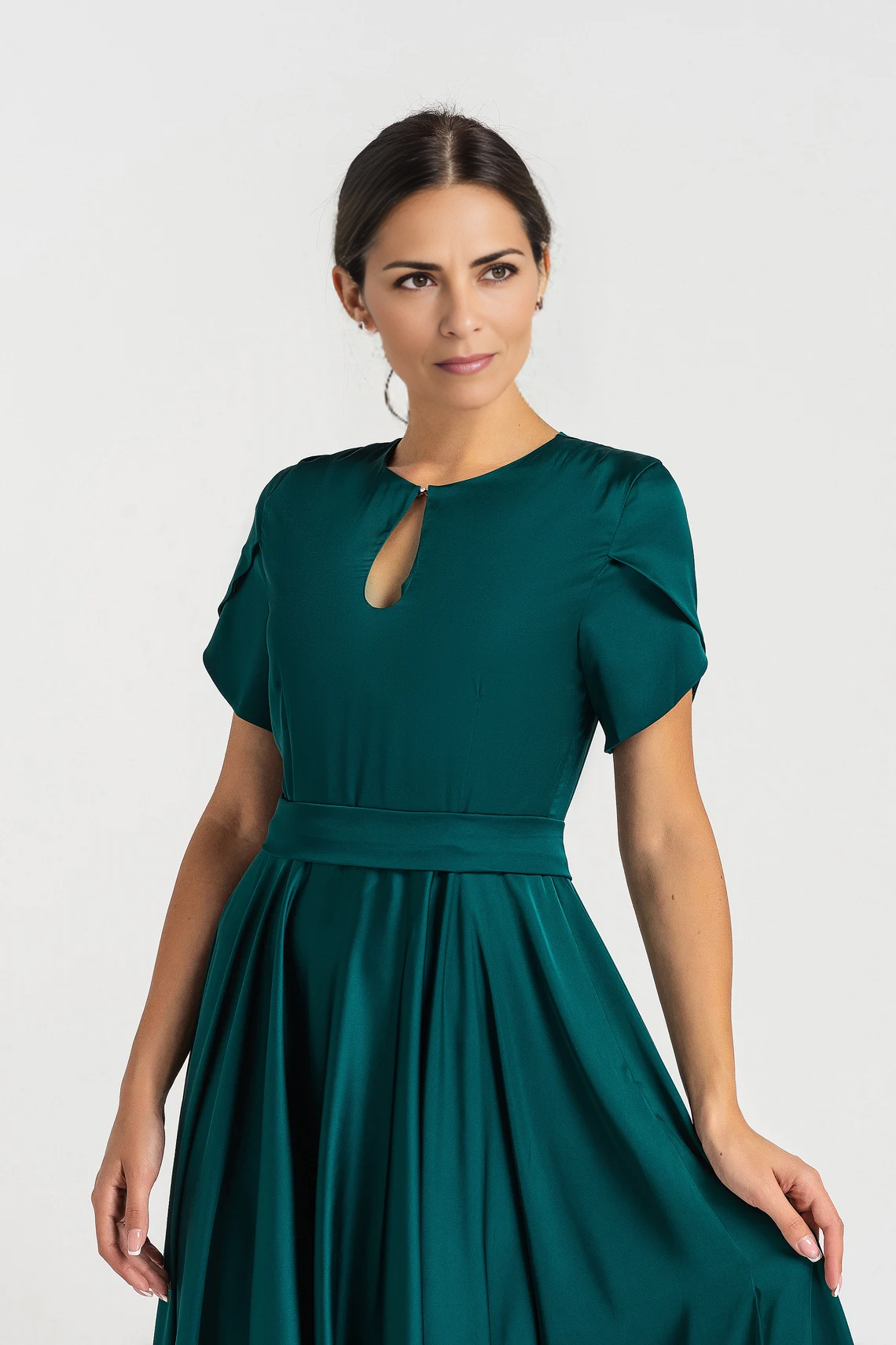 Emerald Green Cocktail Dress For Wedding Long Flowy Dress Maxi Mother Of The Bride Dress