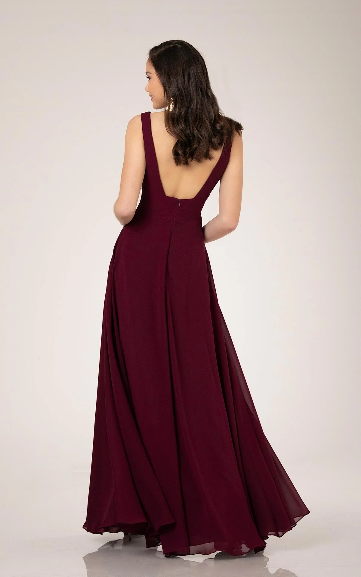 Formal Sleeveless Bridesmaid Dress with Empire Waist