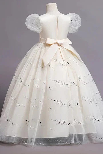 Princess Sequins Puff Sleeve Ball Gown