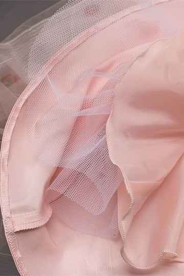 Pink Strawberry Ruffled Sleeve Girl Party Dress