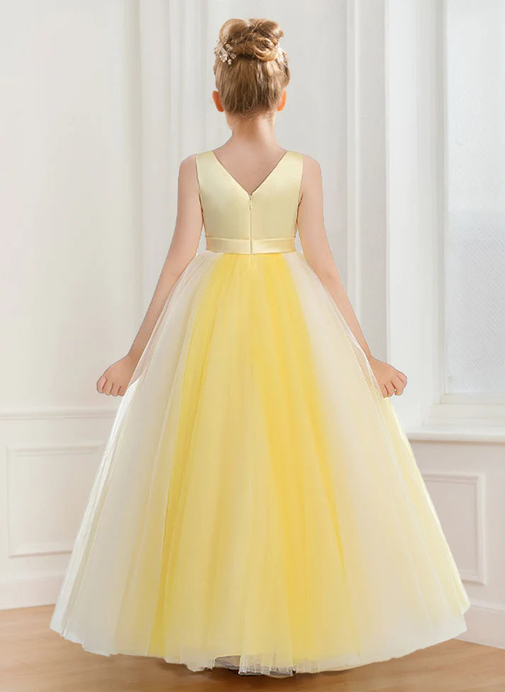 A-Line/Princess V-Neck Tulle Flower Girl Dresses