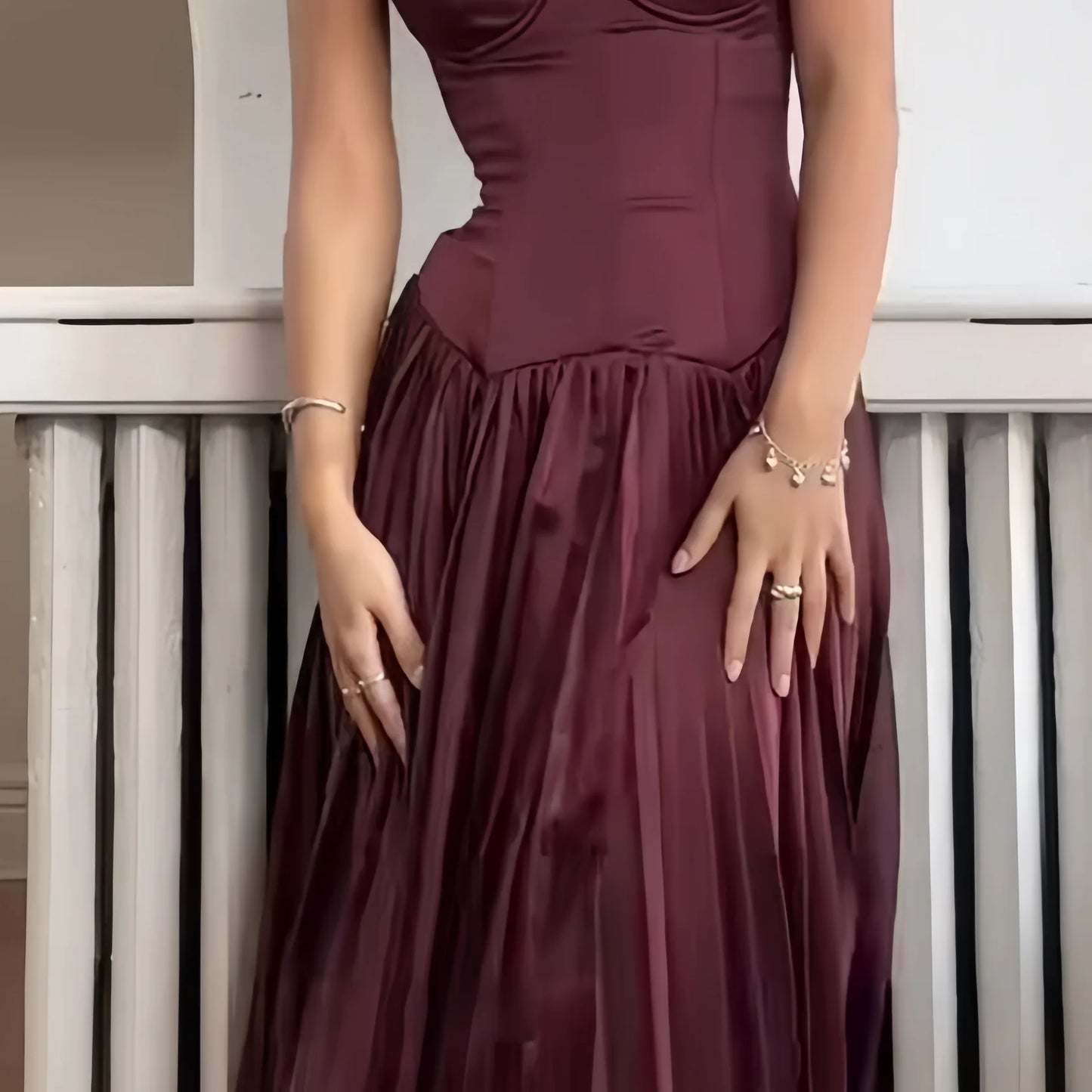 Spaghetti Straps A-Line Evening Party Dress