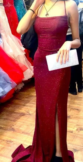 Minimalist Mermaid Spaghetti Straps Sleeveless Sequin Prom Dress