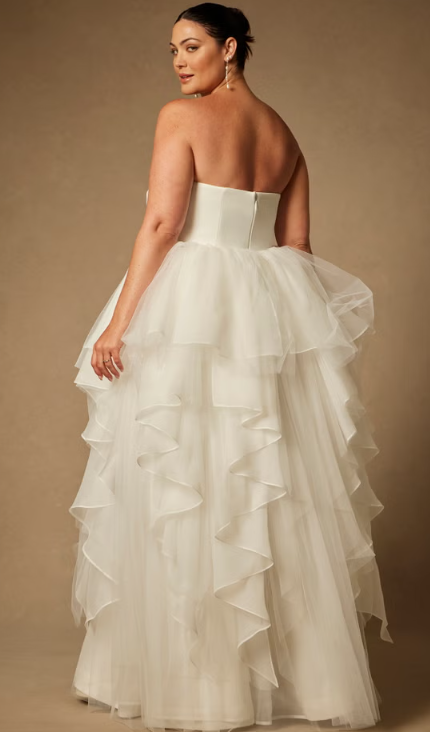 Simple Bridal by Strapless Princess Gown With Full Pleated Skirt