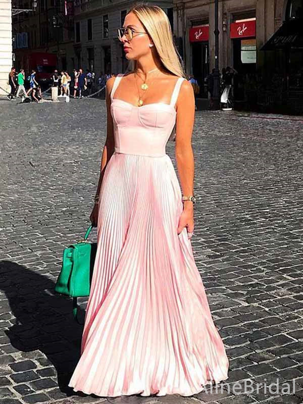 Elegant Sweetheart A-line Ruched Sleeveless Long Prom Dress