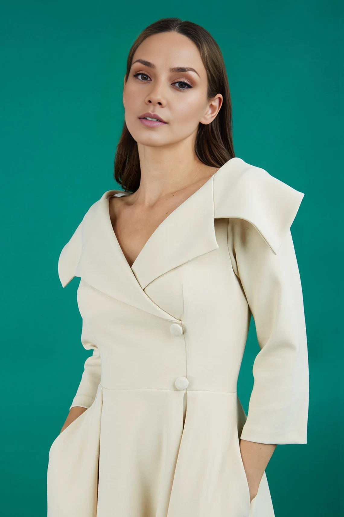 A-Line 3/4 Length Sleeve Formal Mother of the Bride Dresse Cocktail Dresses