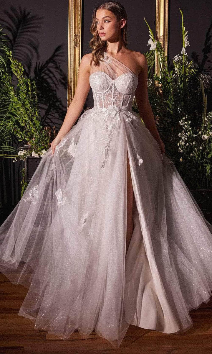 Sexy One Shoulder Corset Appliques Bridal Gown