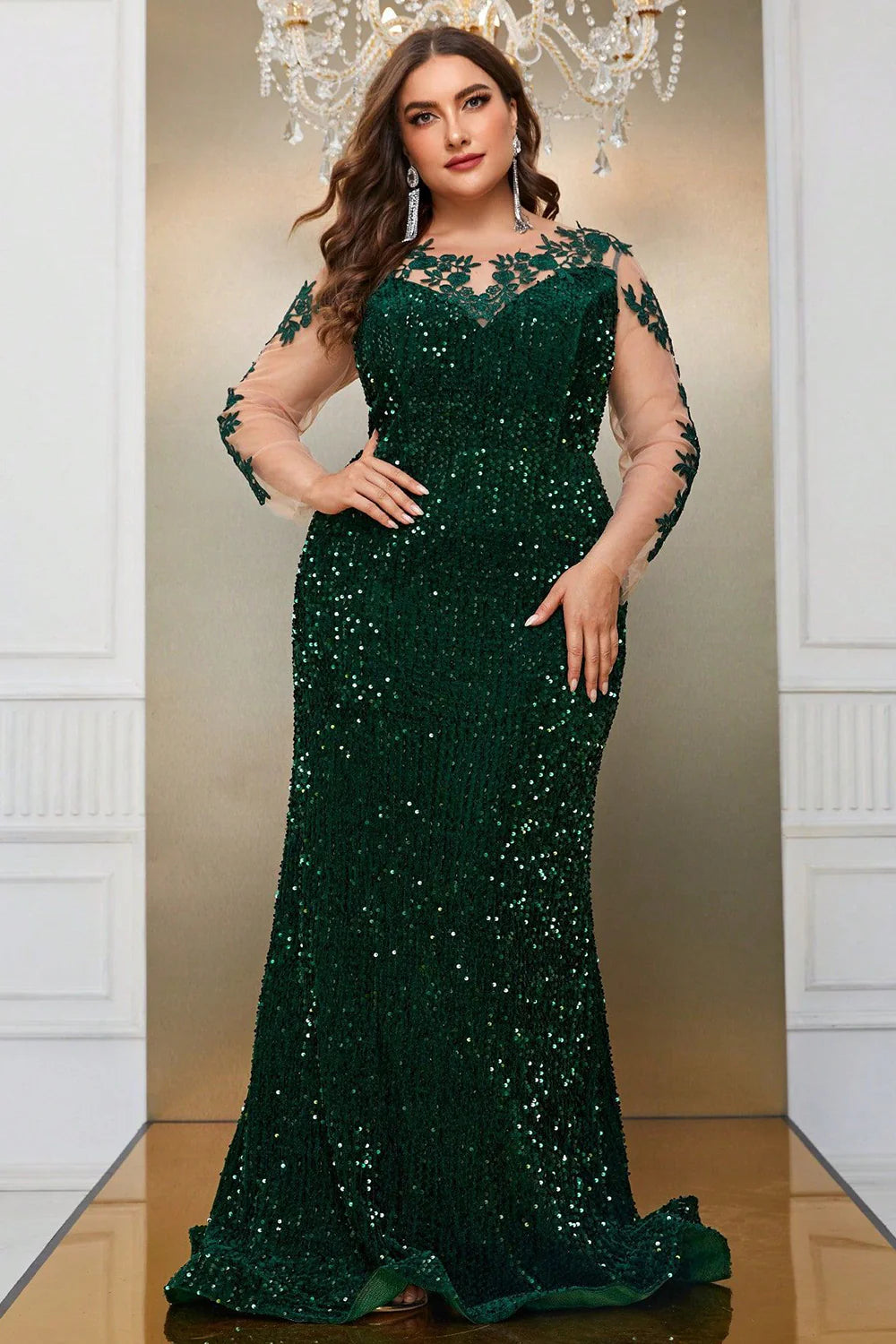 Mermaid Dress Dark Green Plus Size Dress Sequin Dark Green Mermaid Plus Size Floor-length Prom Mermaid Dress Dark Green Plus Size Dress Sequin Dark Green Mermaid Plus Size Floor-length Prom