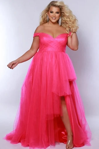 Chic A-Line Off-Shoulder Sleeveless Tiered Slit Turquoise Maxi Evening Dresses Gown