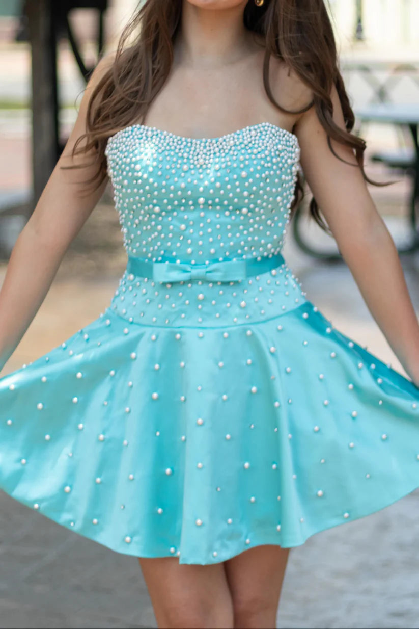 Koutun Beaded Sweetheart A-Line Short Homecoming Dress