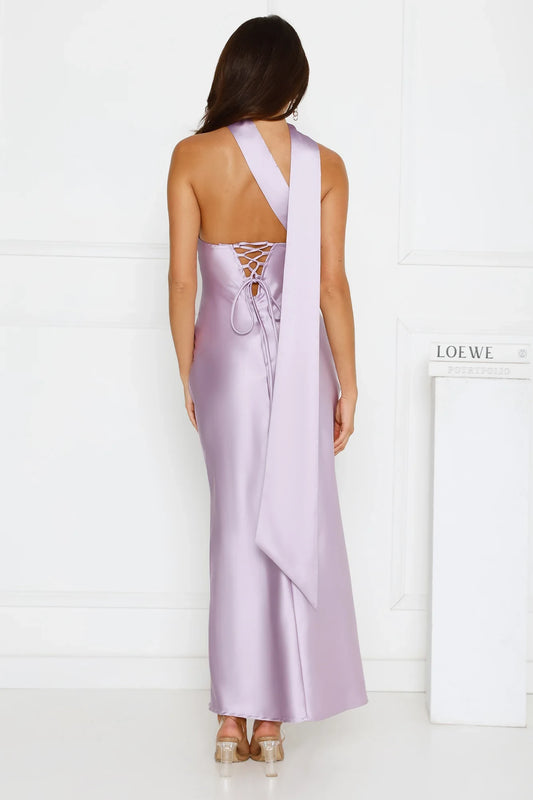 Elegant A-Line Strapless Sleeveless Ruched Backless Lilac Floor-Length Prom Dresses Women's Gown