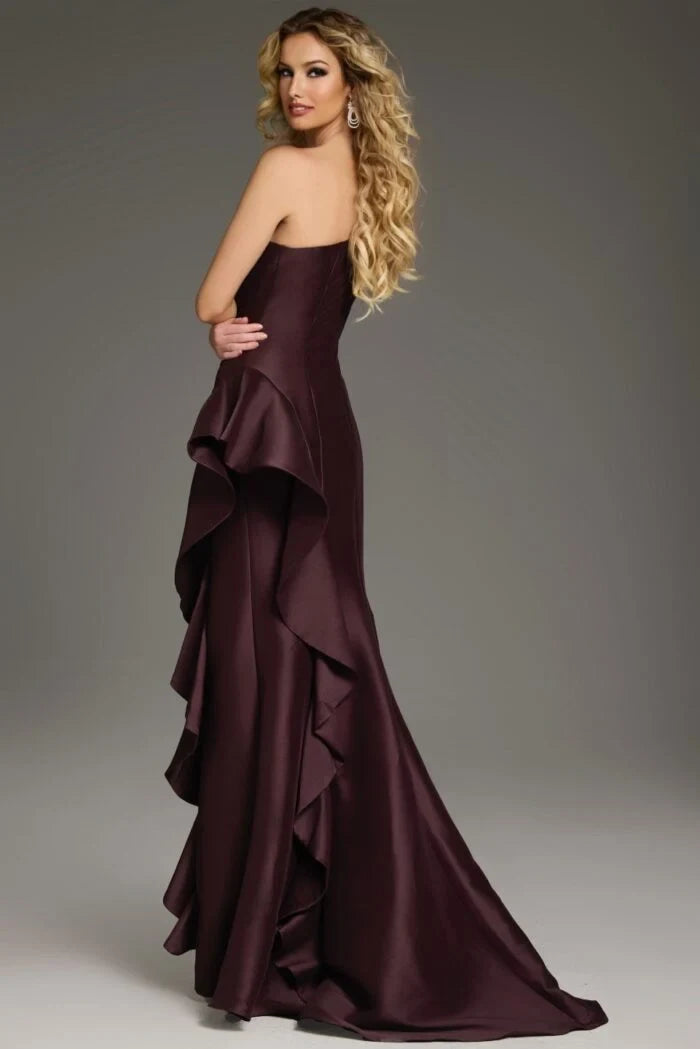 Elegant Mermaid One-Shoulder Draped Ruffle Blue Mother Of The Bride Dress