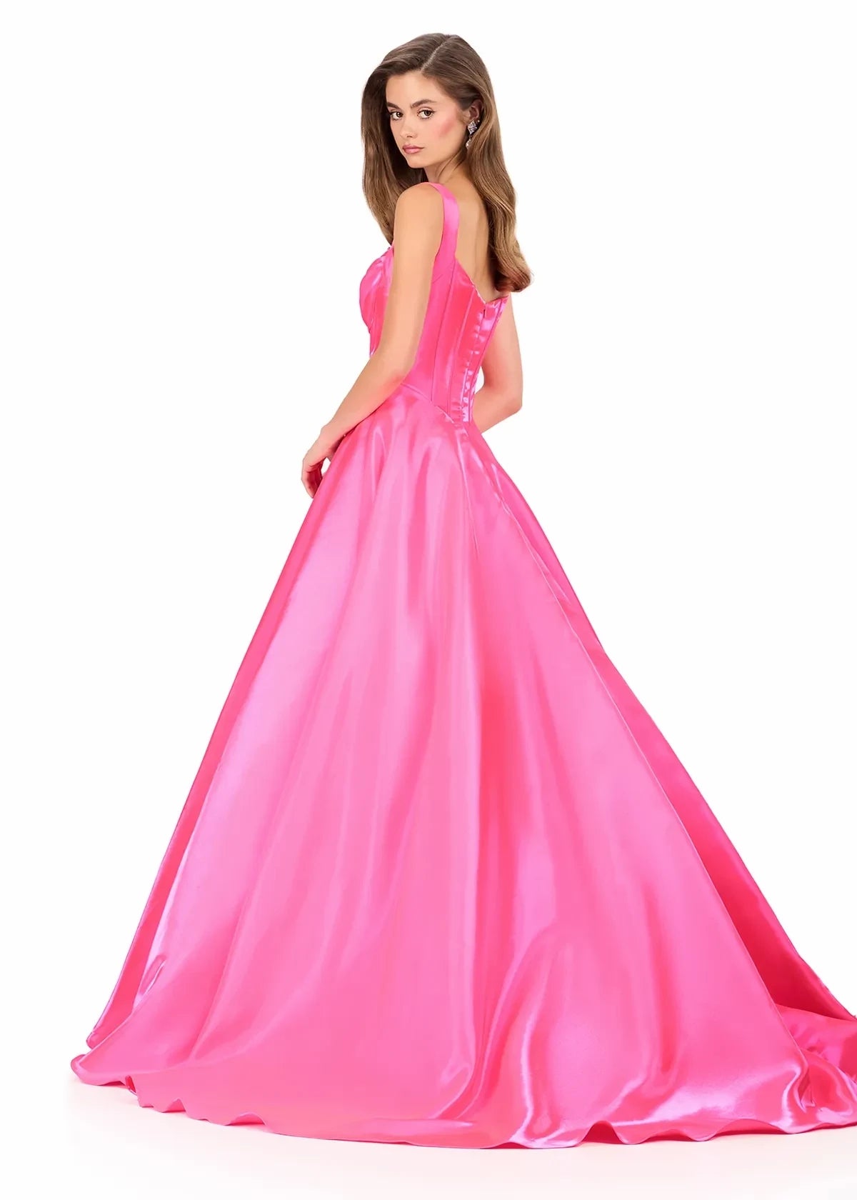 Glamorous A-Line Sweetheart Sleeveless Embellished Hot Pink Floor-Length Evening Dresses Women's Gown