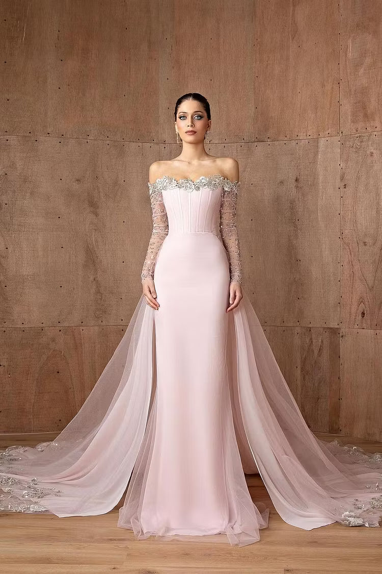 fitted off the shoulder long sleeve dress Koutun Dress: Off-Shoulder Beaded Mermaid Prom Gown for Formal Evenings. Shop Now! Color:Bright Meadow Tommy Hilfiger Metallic Dot smooth lining wraps around Summer Collection for Women