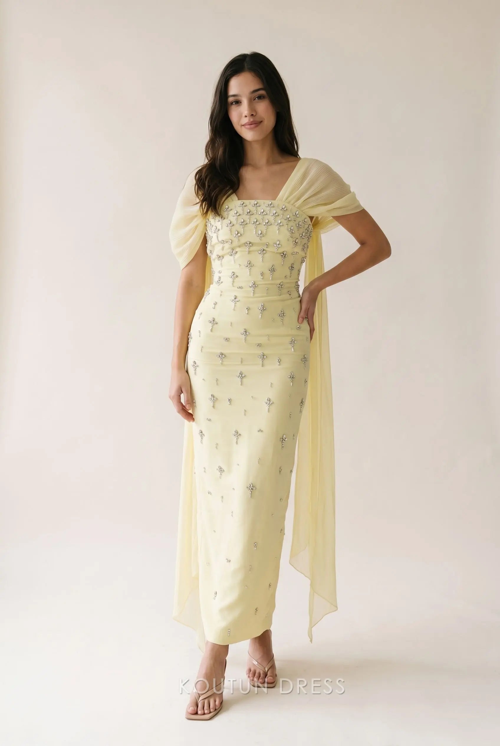 yellow chiffon midi dress Pale Off The Shoulder Beaded Embellished Draped Pr Size:4 Yrs WILD VOLTAGE - Bodycon girls party dresses Floral print Discover timeless femininity in