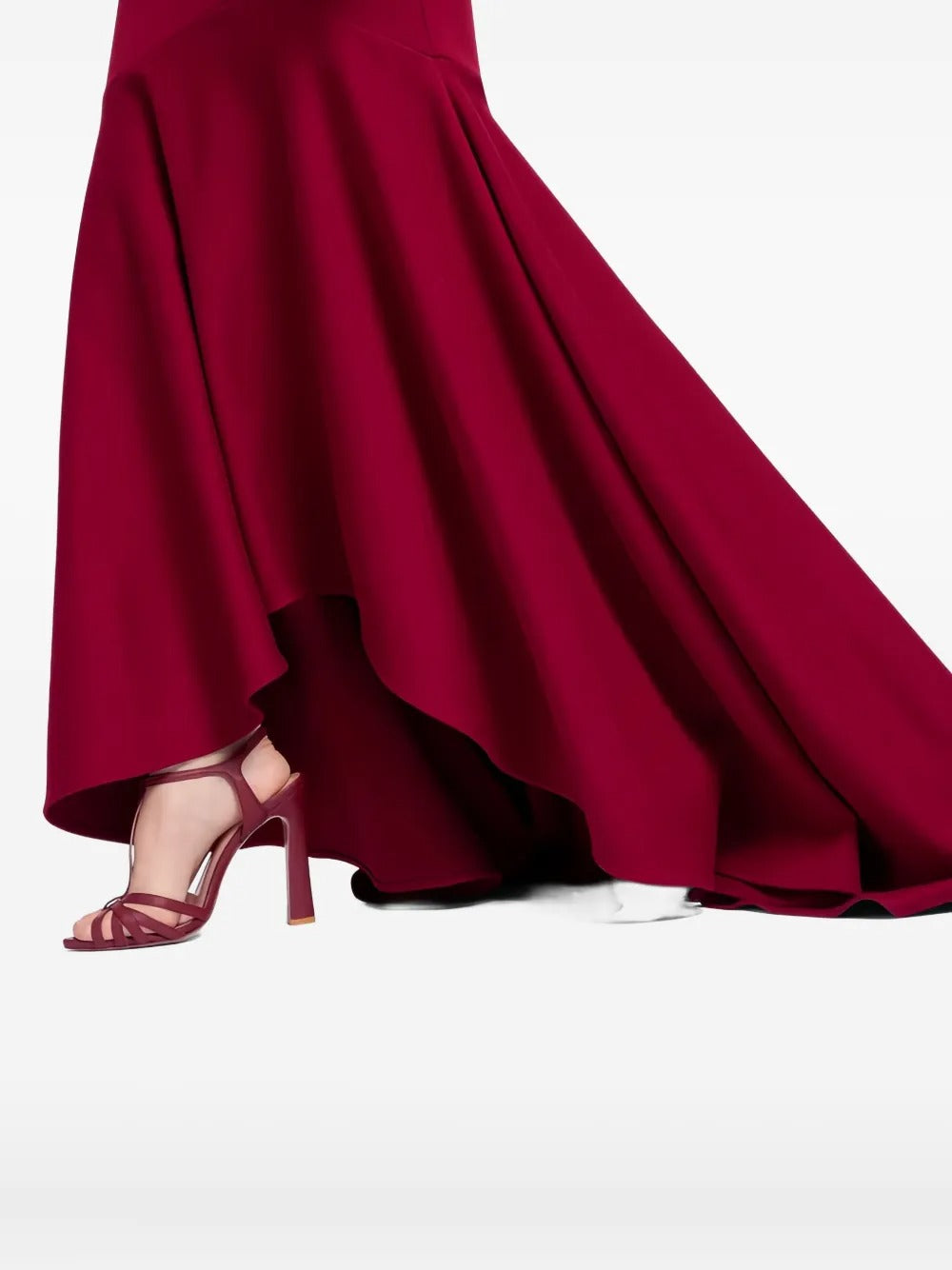 Romantic Burgundy Off-Shoulder Long-Sleeve Mermaid Prom Dress