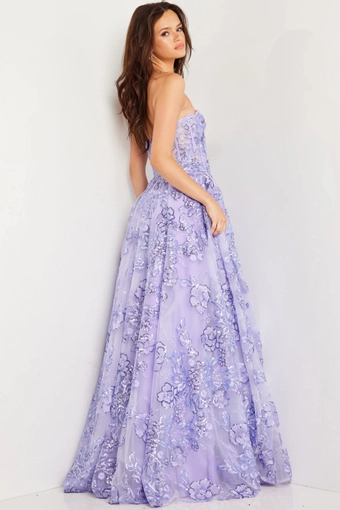 Romantic Lavender Ballgown Sweetheart Sleeveless Sheer-Back Floor-Length Sequin Prom Dress