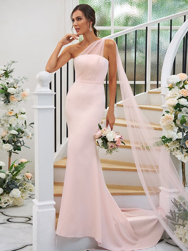 Sheath/Column Stretch Crepe Ruched One-Shoulder Sleeveless Sweep/Brush – Koutun Dress Sheath/Column Stretch Crepe Ruched One-Shoulder Sleeveless Sweep/Brush – Koutun Dress