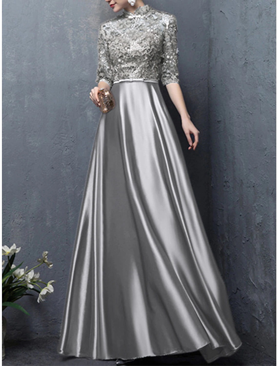 A-Line Mother of the Bride Dress Wedding Guest Vintage Elegant High Ne Koutun Dress A-Line Mother of the Bride Dress Wedding Guest Vintage Elegant High Ne Koutun Dress