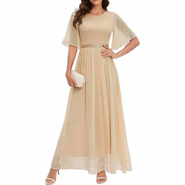 Bridesmaid Dress Short Sleeves Lace Wedding Guest Dress – Koutun Dress