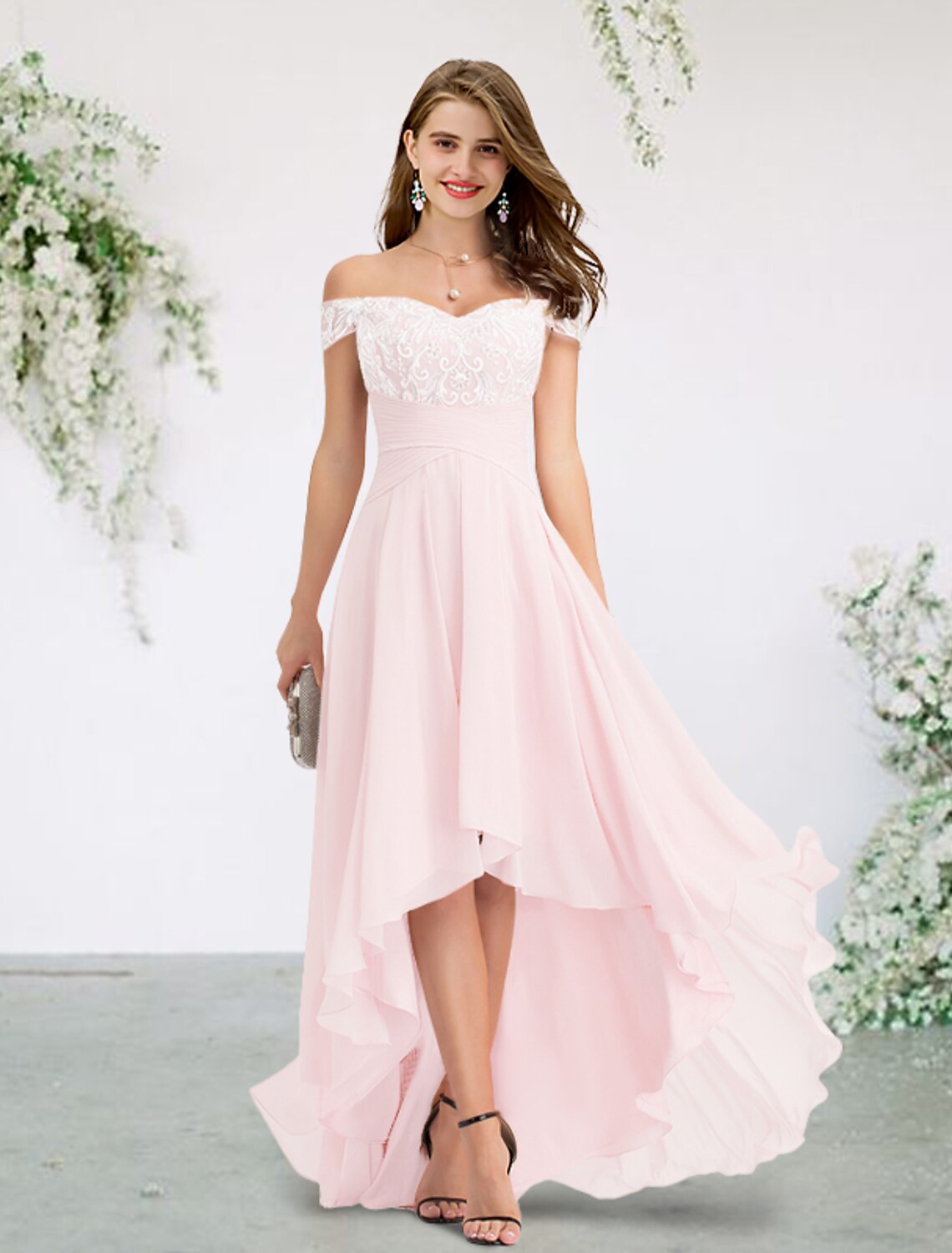 a line bridesmaid dresses short A-Line Dress Off Shoulder Sleeve Elegant Sweep / Brus – Koutun Dress boohoo Women's Ruched Neckline markeddown and empire waist Color:Maroon