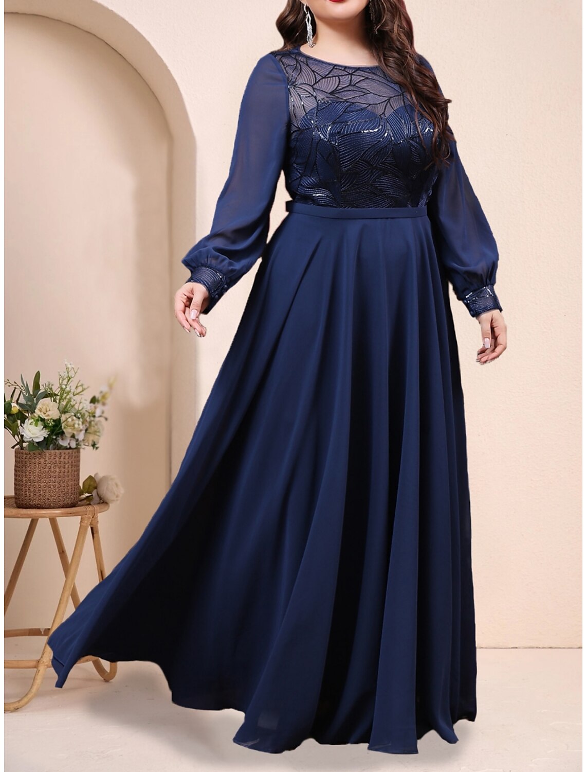 A-Line Plus Size Curve Mother of the Bride Dress Wedding Guest Plus Si – Koutun Dress