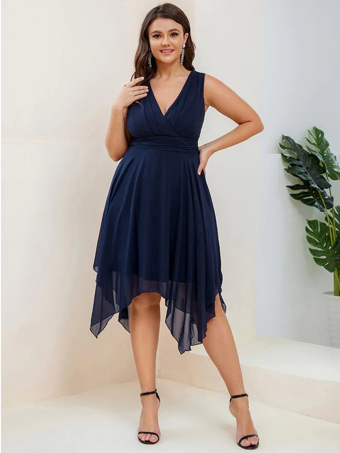 woman dress for birthday party Asymmetrical Cowl Neckline Dress – RK Collections Boutique main image 0