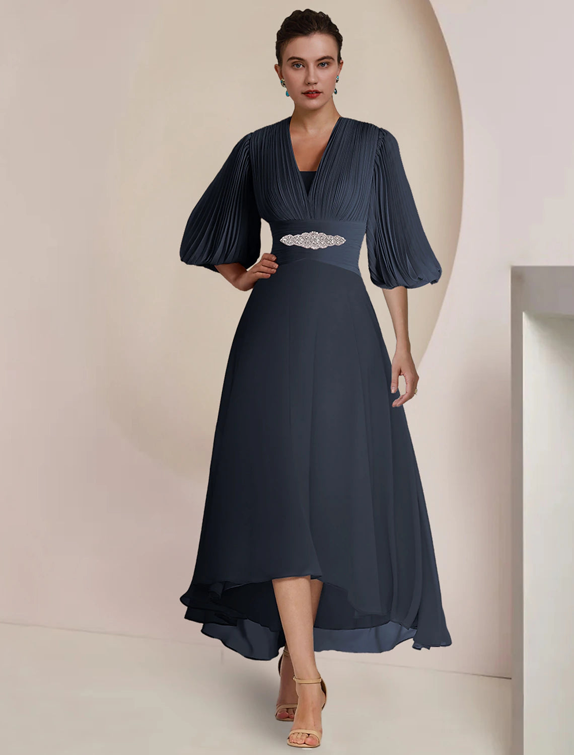 A-Line Mother of the Bride Dress Formal Wedding Guest Party Vintage El Koutun Dress A-Line Mother of the Bride Dress Formal Wedding Guest Party Vintage El Koutun Dress