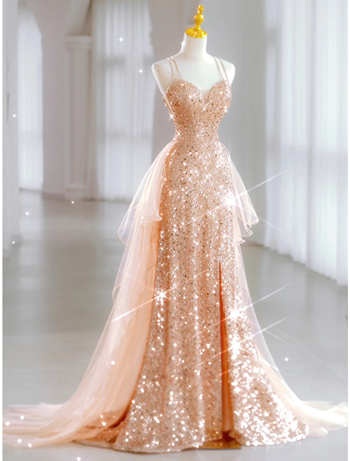 A-Line Prom Dresses Sparkle & Shine Dress Sweet 16 Birthday Floor Leng Koutun Dress A-Line Prom Dresses Sparkle & Shine Dress Sweet 16 Birthday Floor Leng Koutun Dress