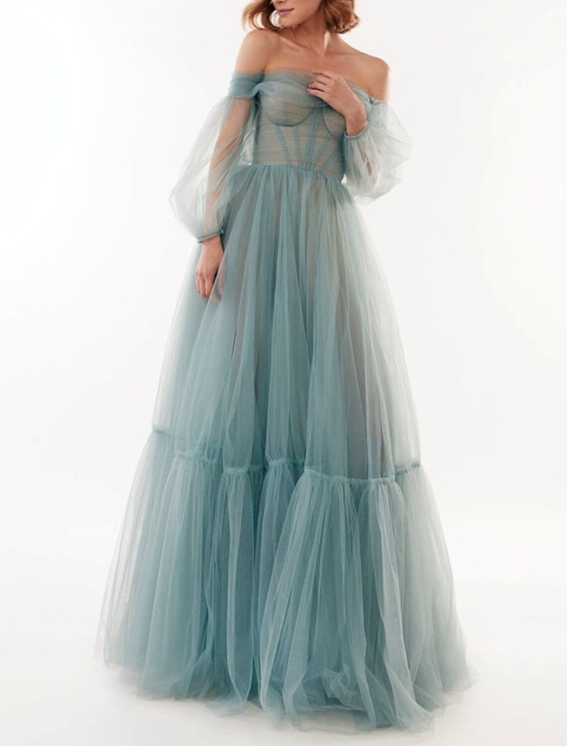 A-Line Elegant Sexy Wedding Guest Prom Dress Off Shoulder Long Sleeve Koutun Dress A-Line Elegant Sexy Wedding Guest Prom Dress Off Shoulder Long Sleeve Koutun Dress
