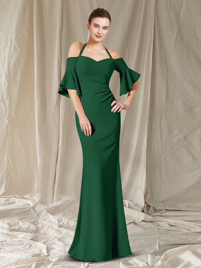 Mother of the Bride Dress Elegant Off Shoulder Floor Length Chiffon Ha Koutun Dress Mother of the Bride Dress Elegant Off Shoulder Floor Length Chiffon Ha Koutun Dress