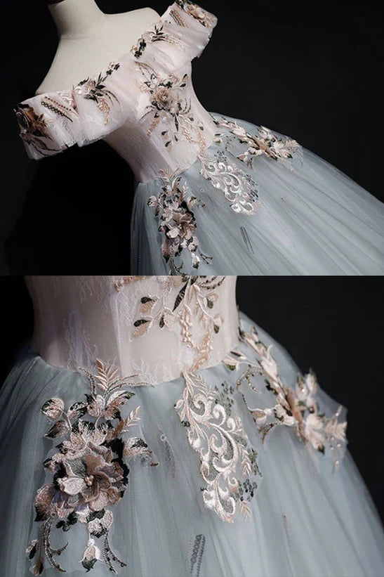 A-Line Princess Quinceanera Dress Prom Dresses Long Off Shoulder Party Dress Sweet 16 Dress