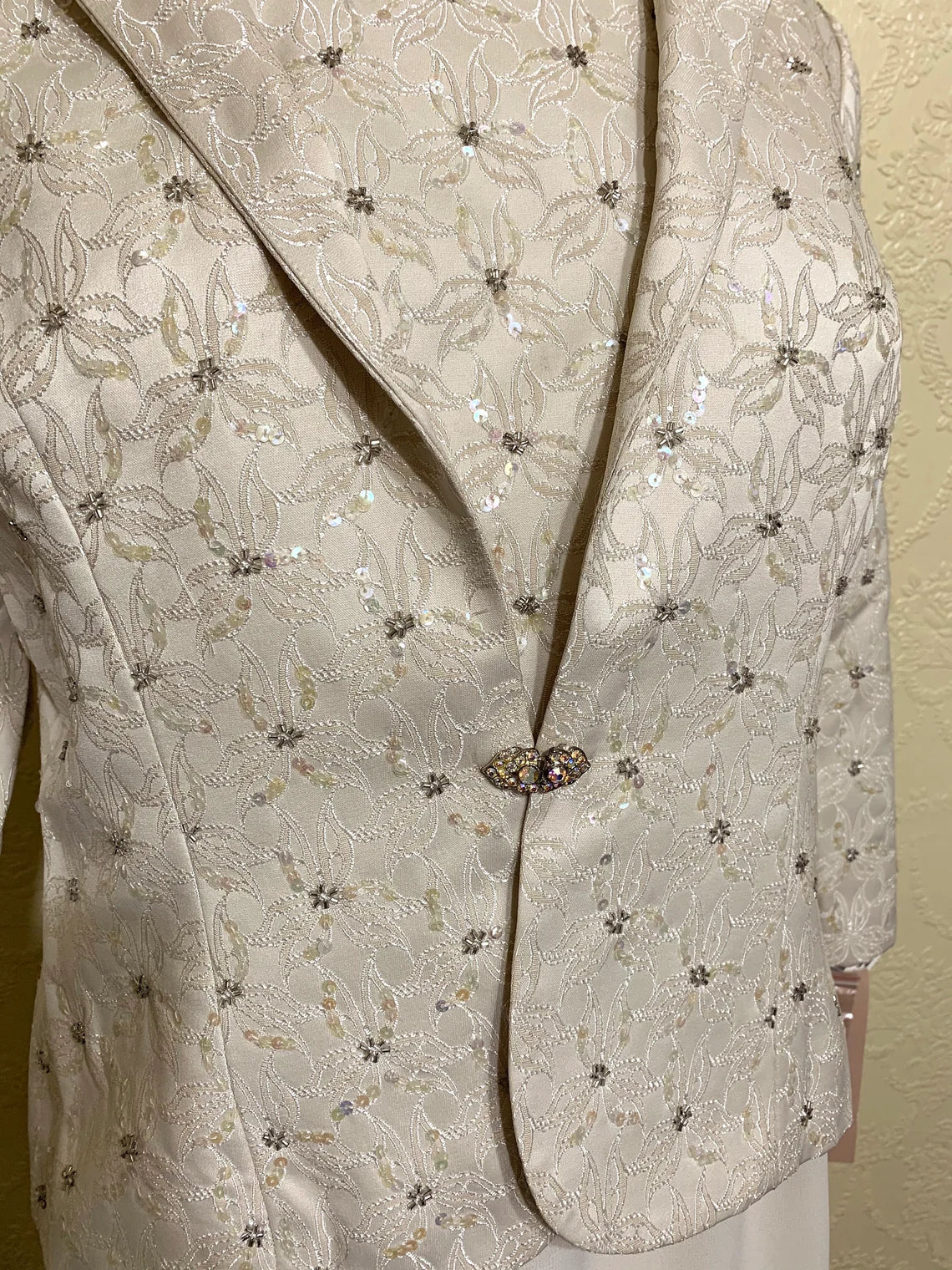 Two Piece Jacket Sheath Ivory Bone Mother Of The Bride Dress