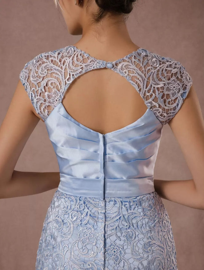 Party Dress Suits Lace Illusion Cocktail Dress With Long Sleeves Jacket Mother of the Bride Dresse Wedding Guest Dress