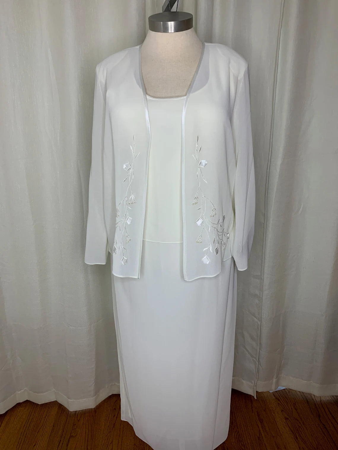 Ivory Jacket Mother of the Bride Dresse Two Piece Wedding Dress
