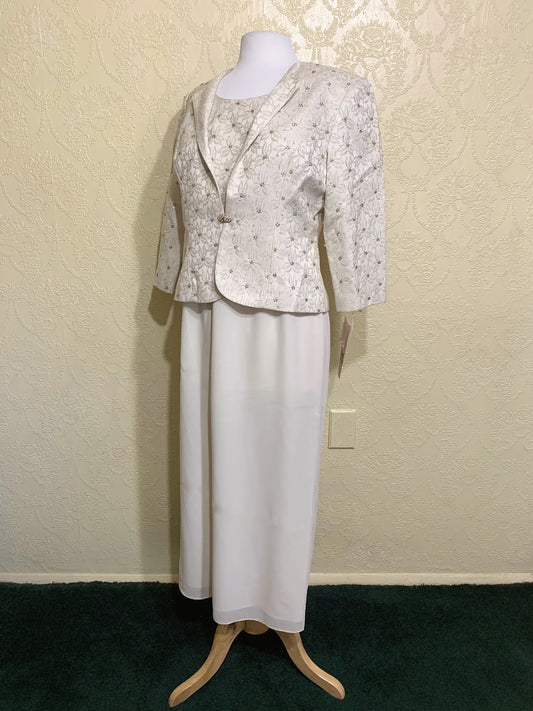 Two Piece Jacket Sheath Ivory Bone Mother Of The Bride Dress