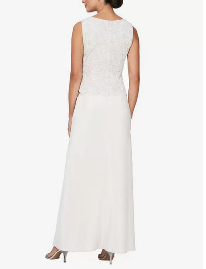 Square Neck Long Sleeves A-Line Lace Mother of the Bride Dresse Wedding Guest Party Dresses