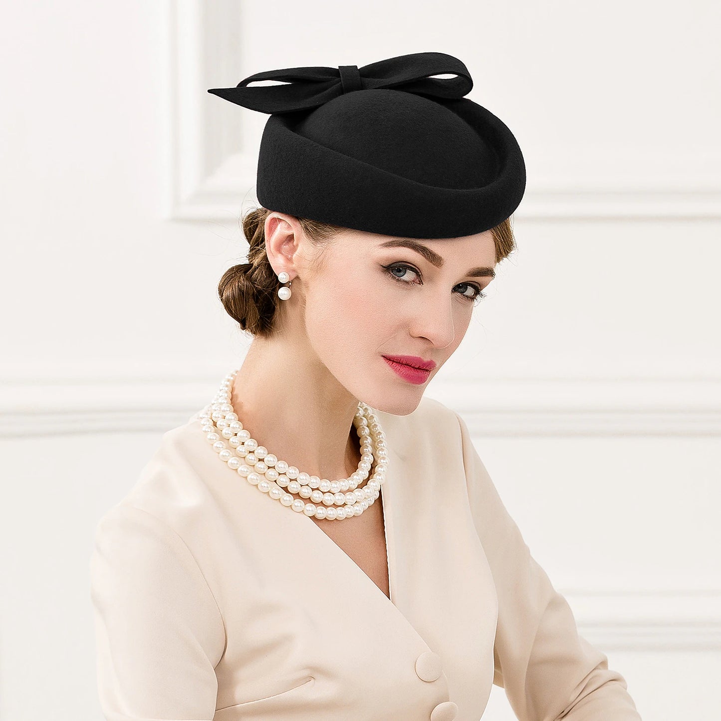 Wool Wedding Special Occasion Vintage With Bowknot Headpiece Headwear