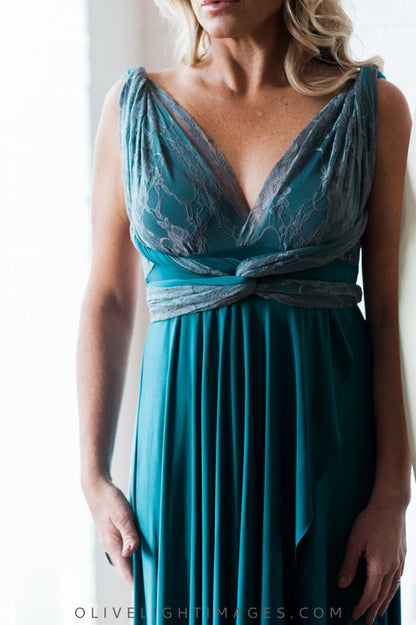 Cocktail Multiway Dress Double Layer Lace Overlay Wedding Guest Party Dresses Mother of the Bride Dresse