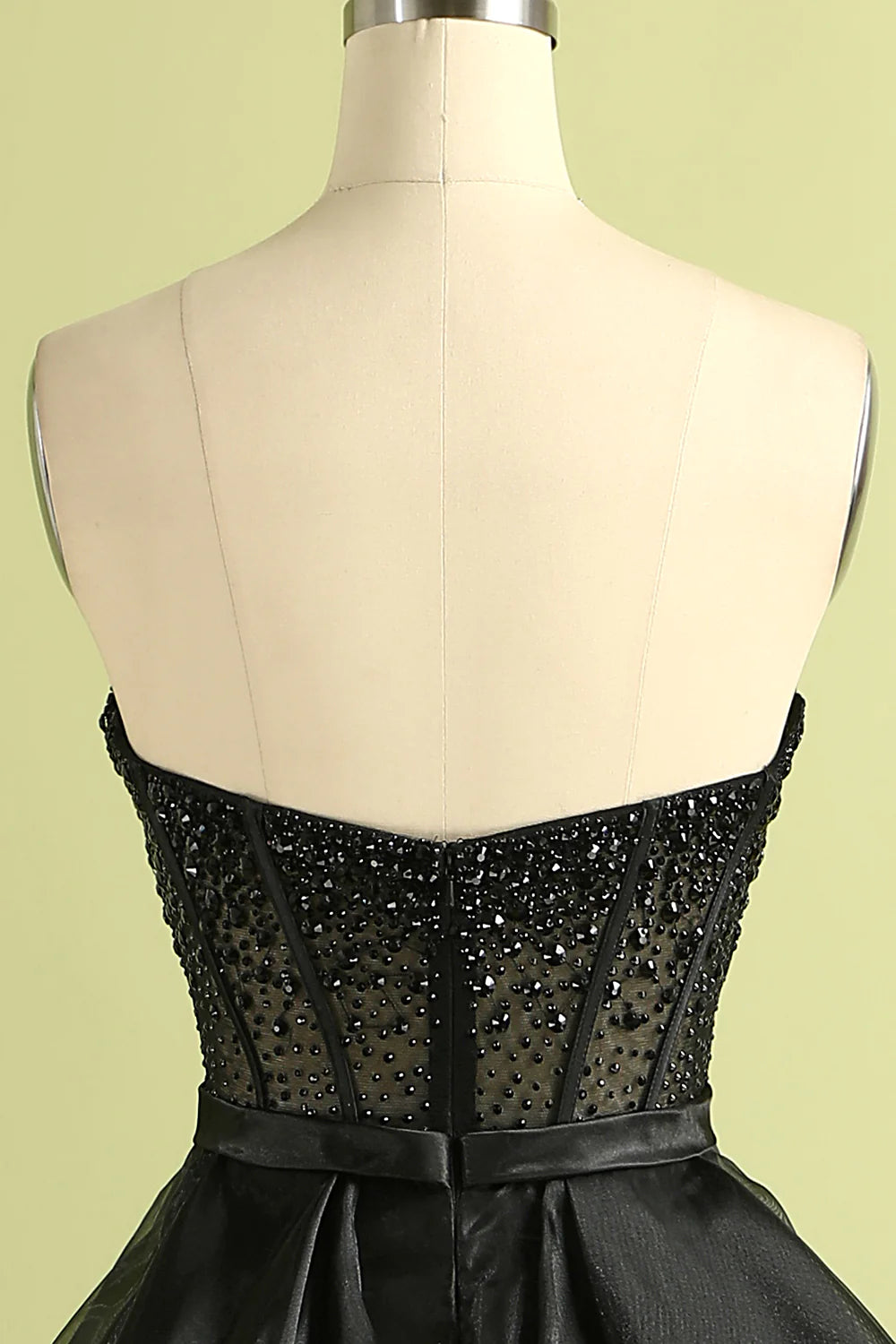 Black Strapless Ball Gown Sleeveless Sparkly Evening Dress