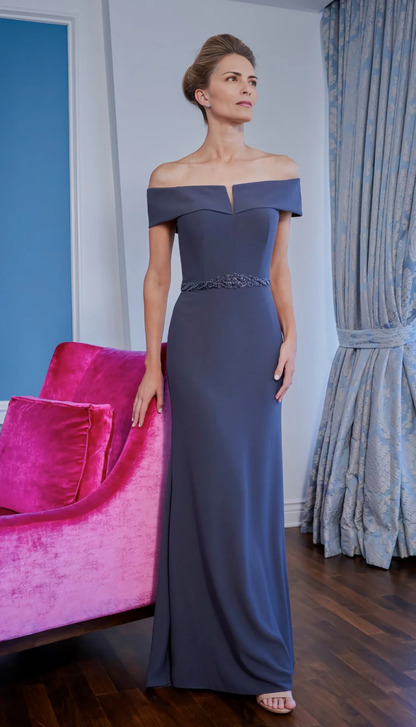 Mermaid Floor-length Off Shoulder Formal Mother of the Bride Dresse
