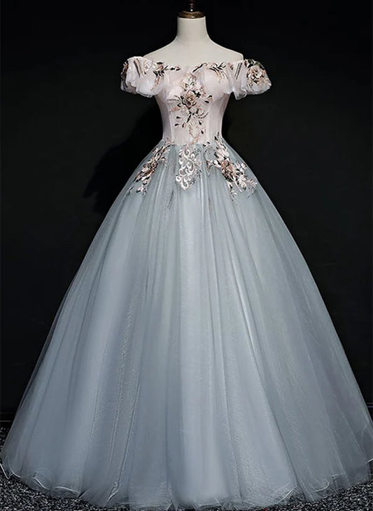 A-Line Princess Quinceanera Dress Prom Dresses Long Off Shoulder Party Dress Sweet 16 Dress