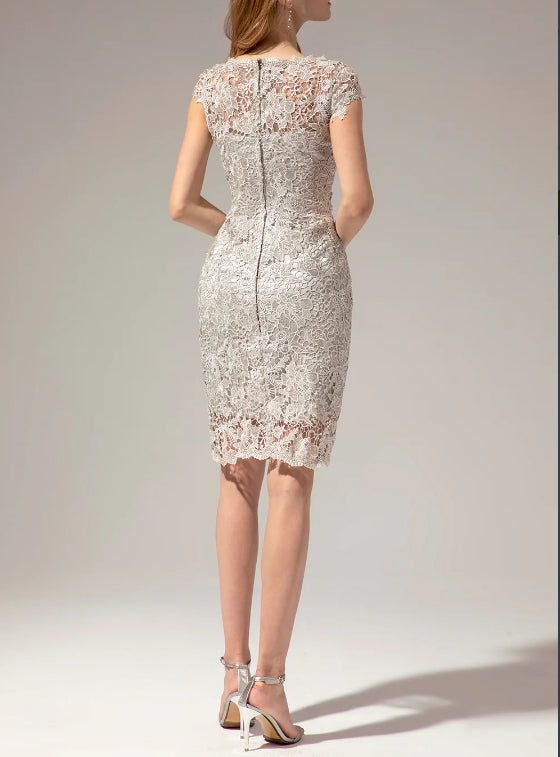 Grey Lace Mother Of the Bride Dress