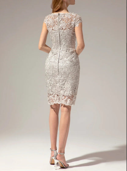 Grey Lace Mother Of the Bride Dress