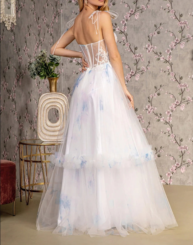 Ivory Cute A-Line Slip Dress Floor-length Tulle Prom Dress