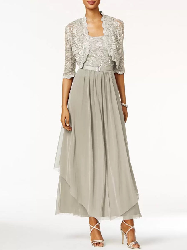 Mother Of The Bride Dress Two Piece A Line Lace Ankle Length Wedding Guest Dresses