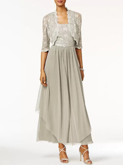 Mother Of The Bride Dress Two Piece A Line Lace Ankle Length Wedding Guest Dresses