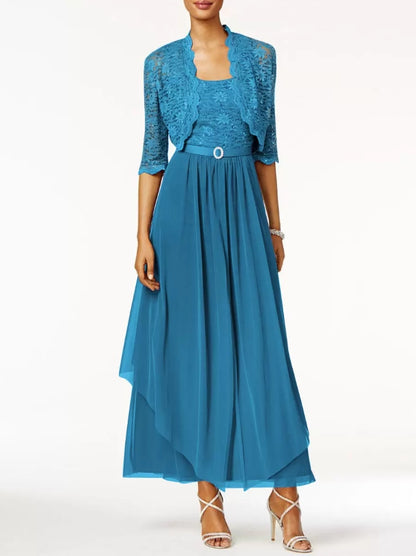 Mother Of The Bride Dress Two Piece A Line Lace Ankle Length Wedding Guest Dresses